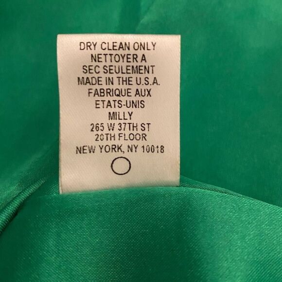 MILLY Dress Black Ruffle Jacquard Textured Bow Belt Size 0 - Picture 10 of 12